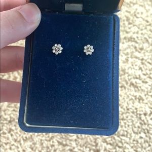 Silver flower earrings